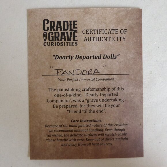 NEW OOAK 9” UNDEAD BRIDE GOTHIC HORROR DOLL PANDORA’S BOX PROP ODDITY - Picture 15 of 15